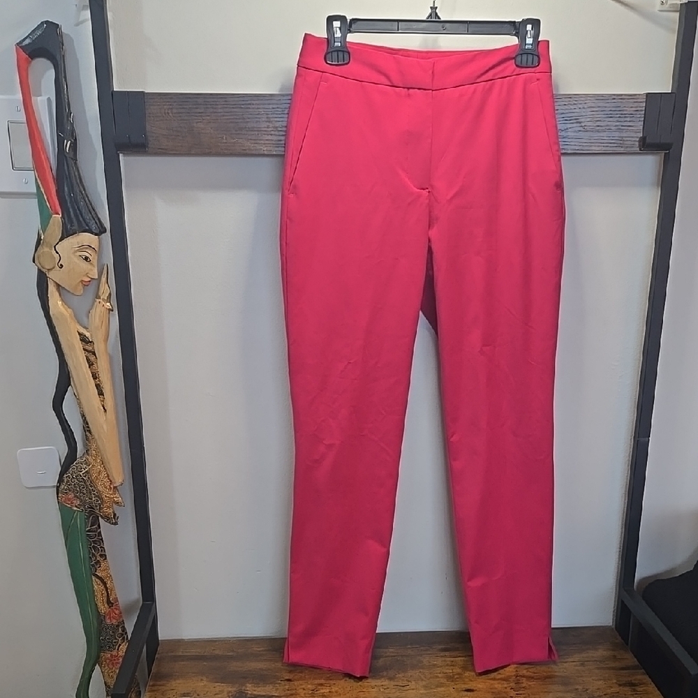 Zara Women's Vivid Magenta Pink Straight Leg Dress Work Pants
